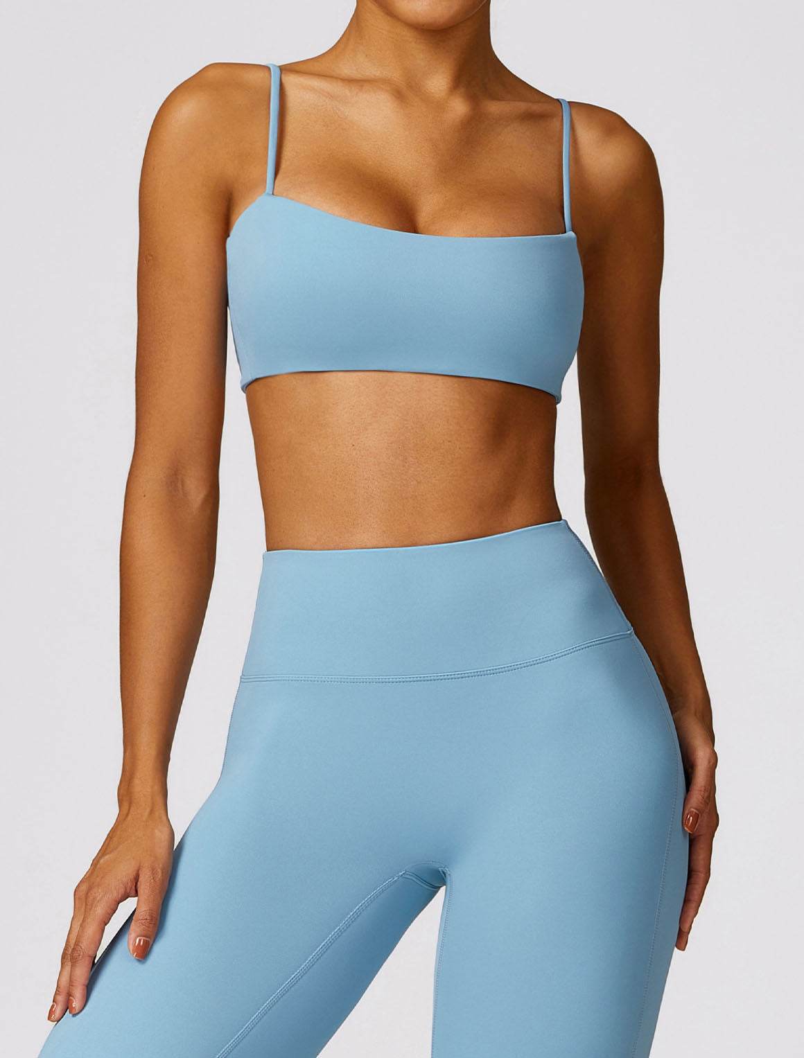 Thin Strap Square Collar Yoga Bra
