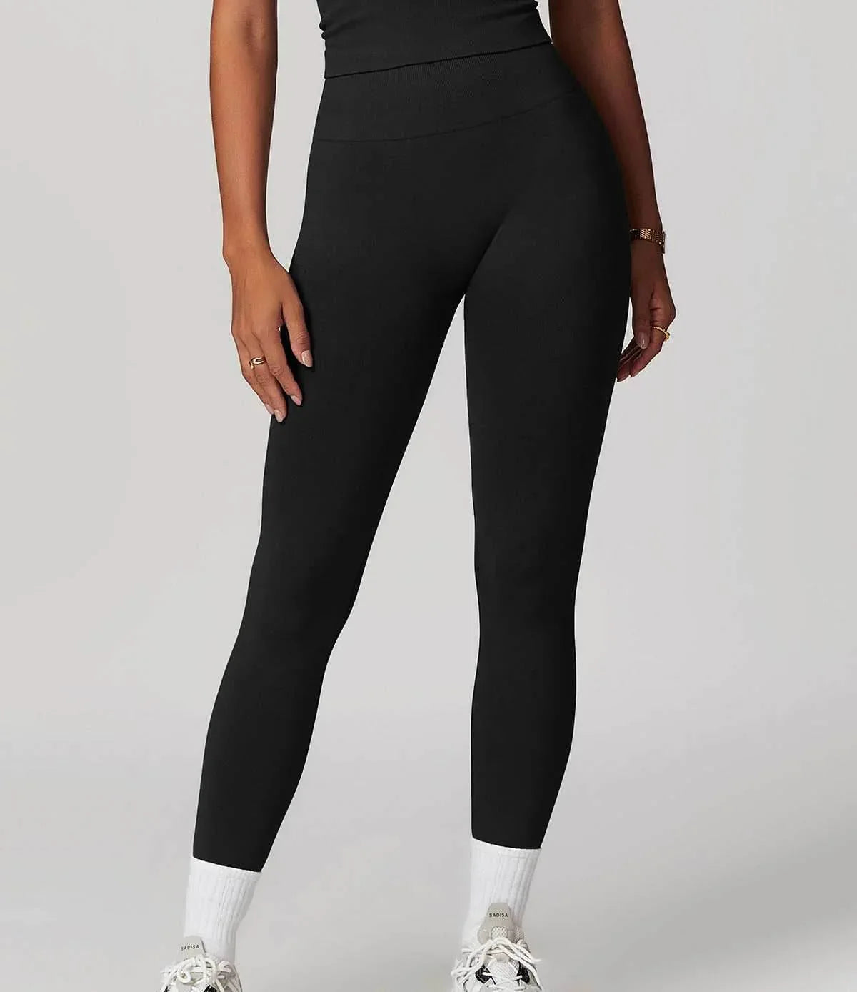 High Waist Tummy Control Fitness Leggings - Black