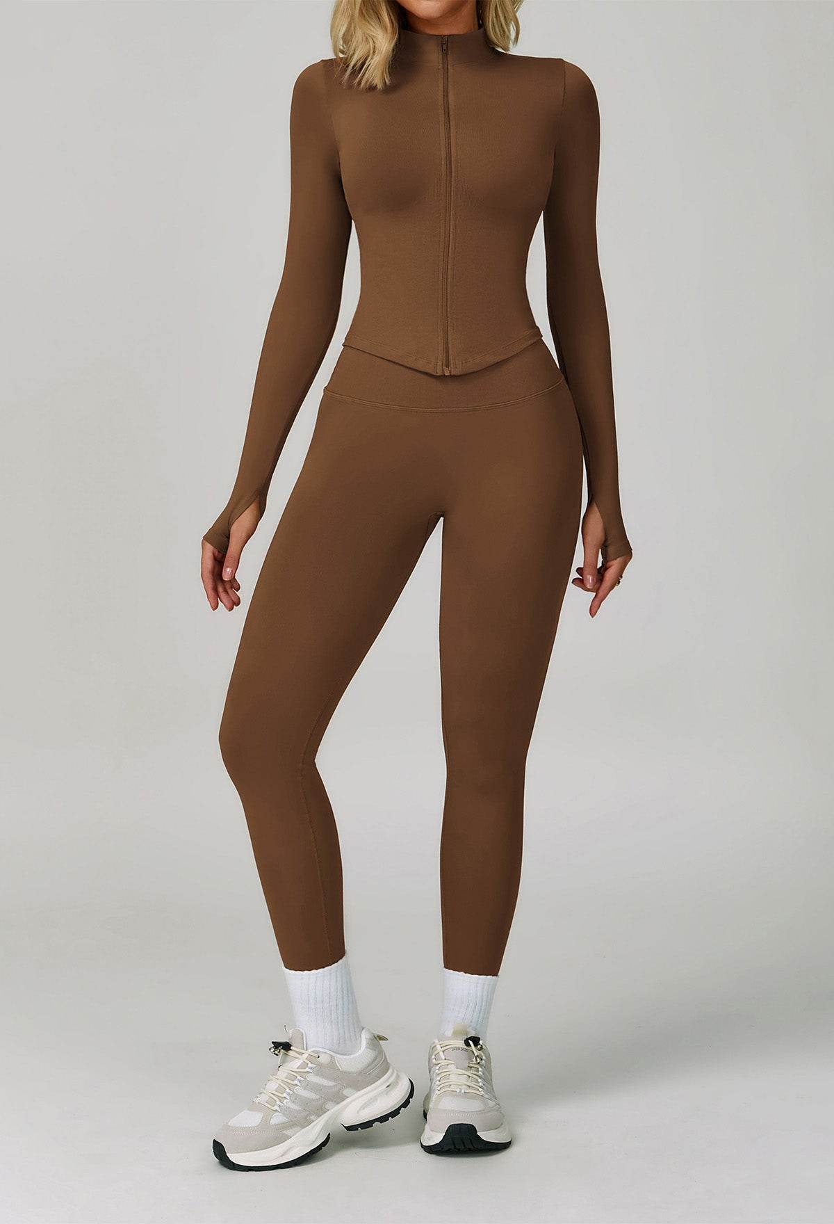 Activewear Set with Full Zip Jacket and Legging