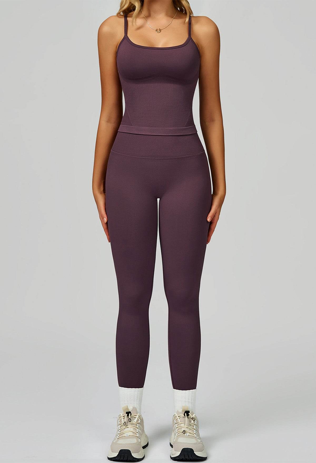Sport Set with Color Block Tank Top and Legging