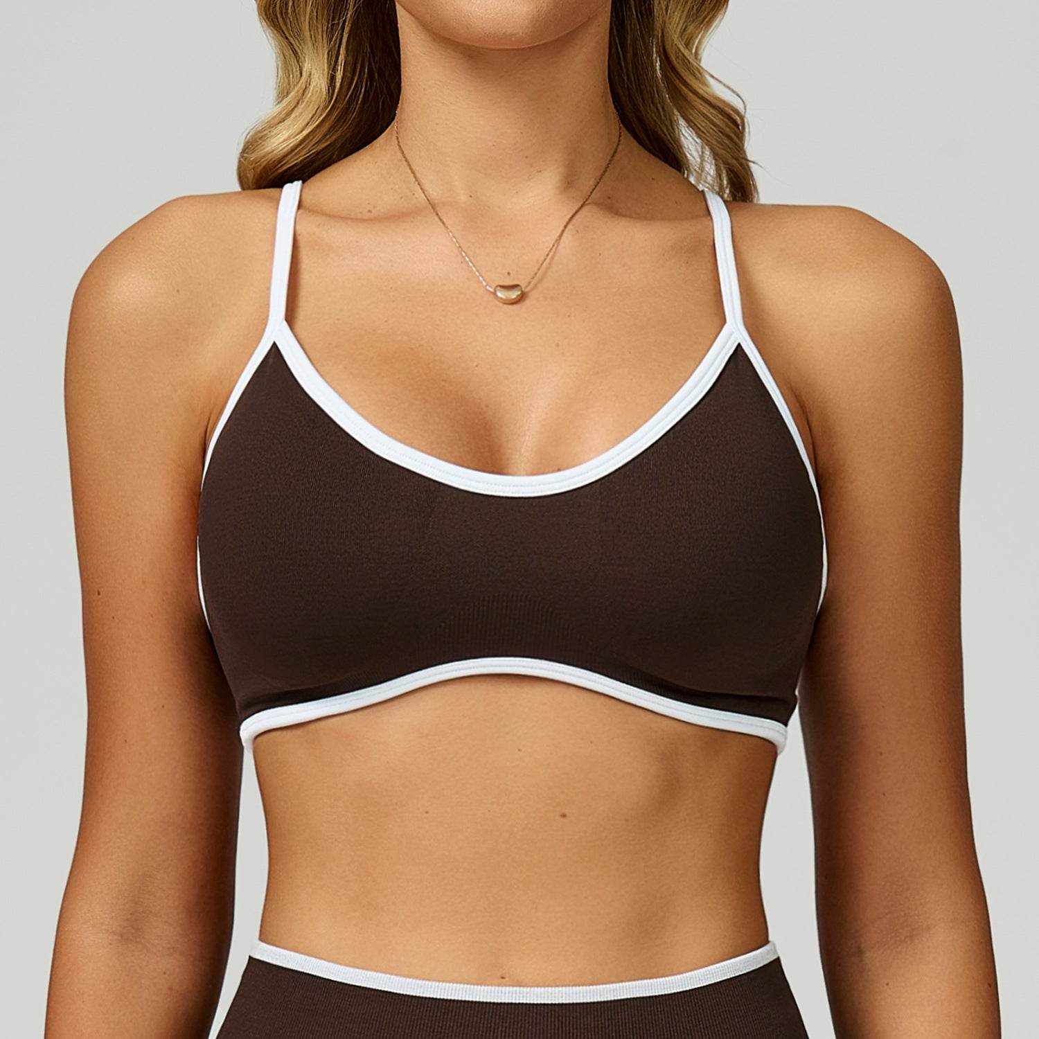 Color Block Sports Bras Workout Strappy Bra