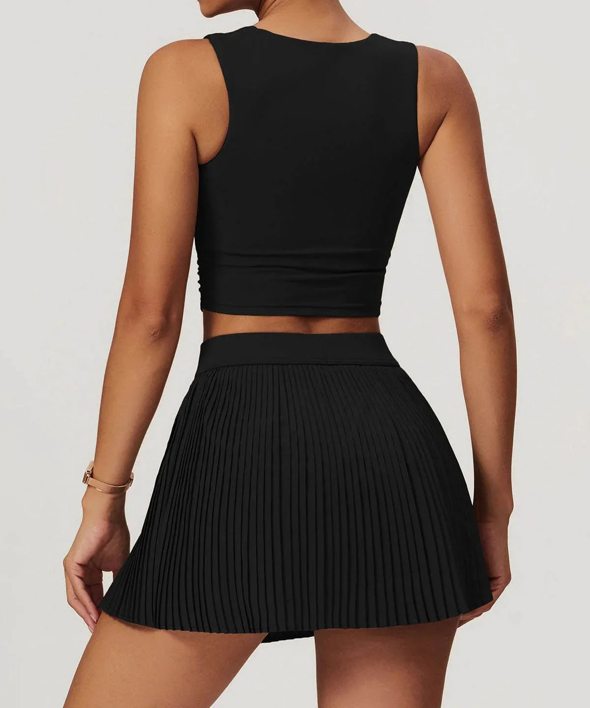 Low Square Neck Cropped Yoga Tank Top -