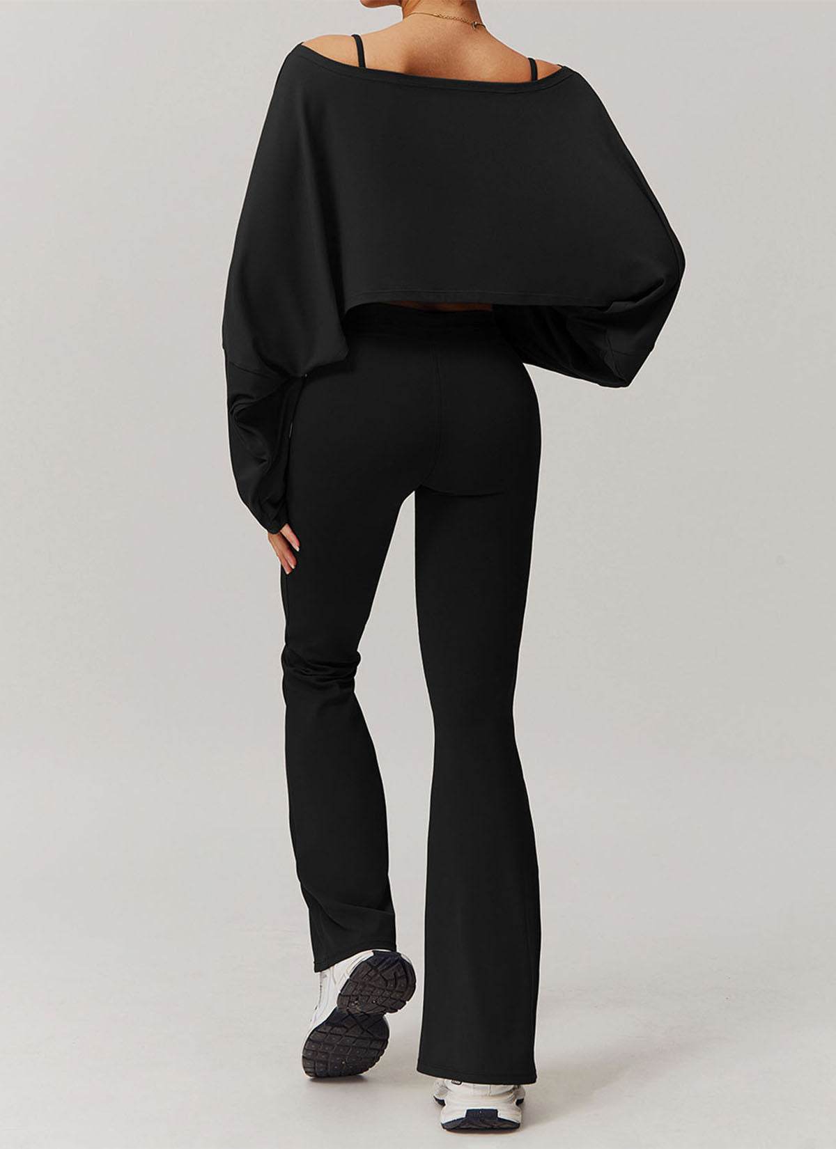 Sports Sets with Long Sleeve T-Shirts and Flare Pants