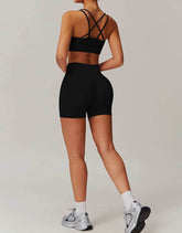 Activewear Set with Sports Bra and Shorts