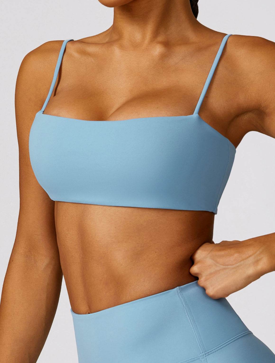 Thin Strap Square Collar Yoga Bra