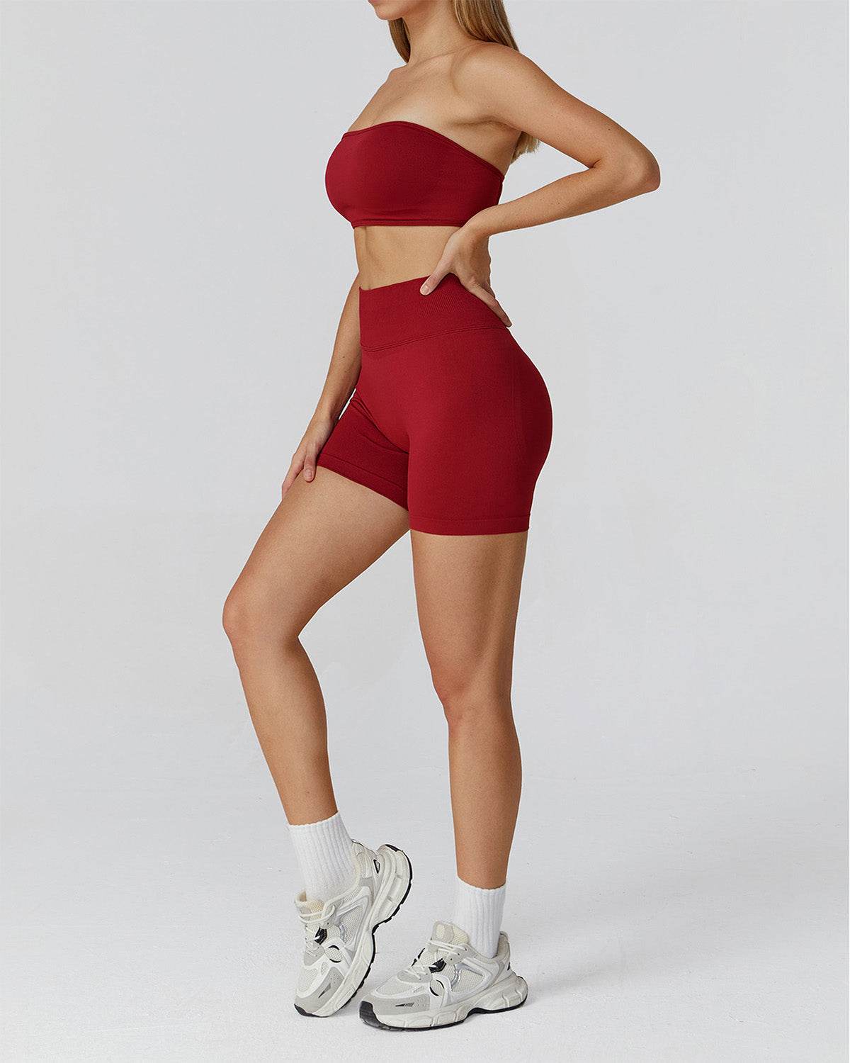 Athletic Wear with Strapless Tube Top and Short