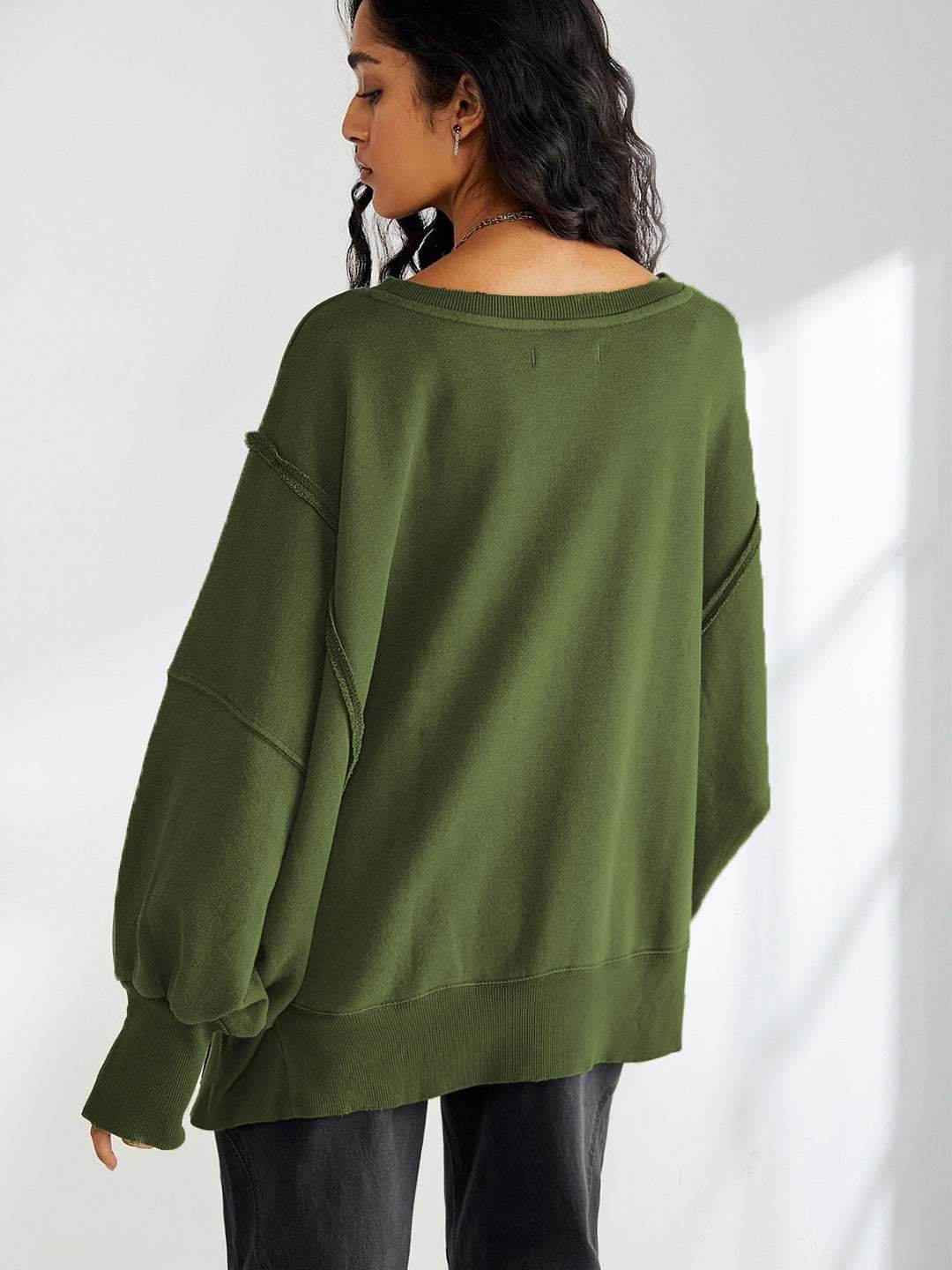 Oversized Long Sleeve Casual Sweatshirt