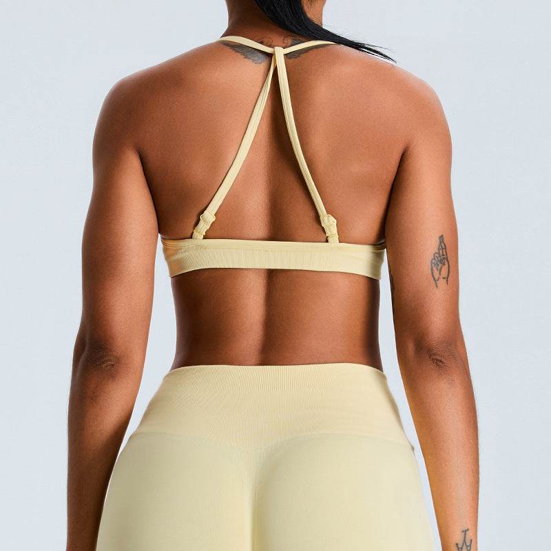 Cross Back Sports Bra with Adjustable Strap