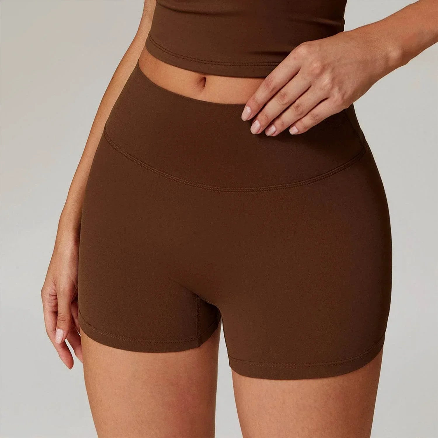 No Front Seam High Waist Biker Shorts -