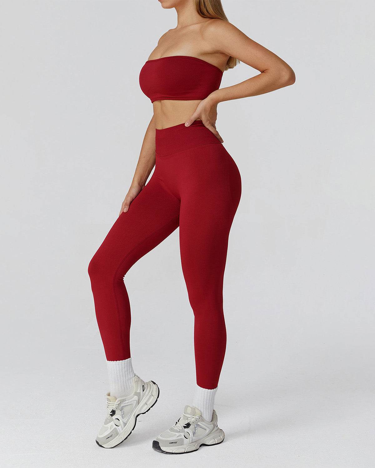 Athletic Wear with Strapless Tube Top and Legging