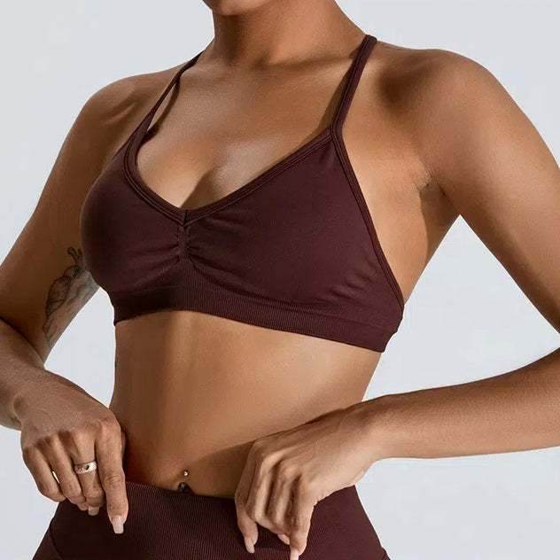 Cross Back Sports Bra with Adjustable Strap