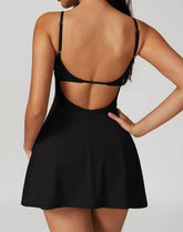 Square Neck Tennis Dress with Short