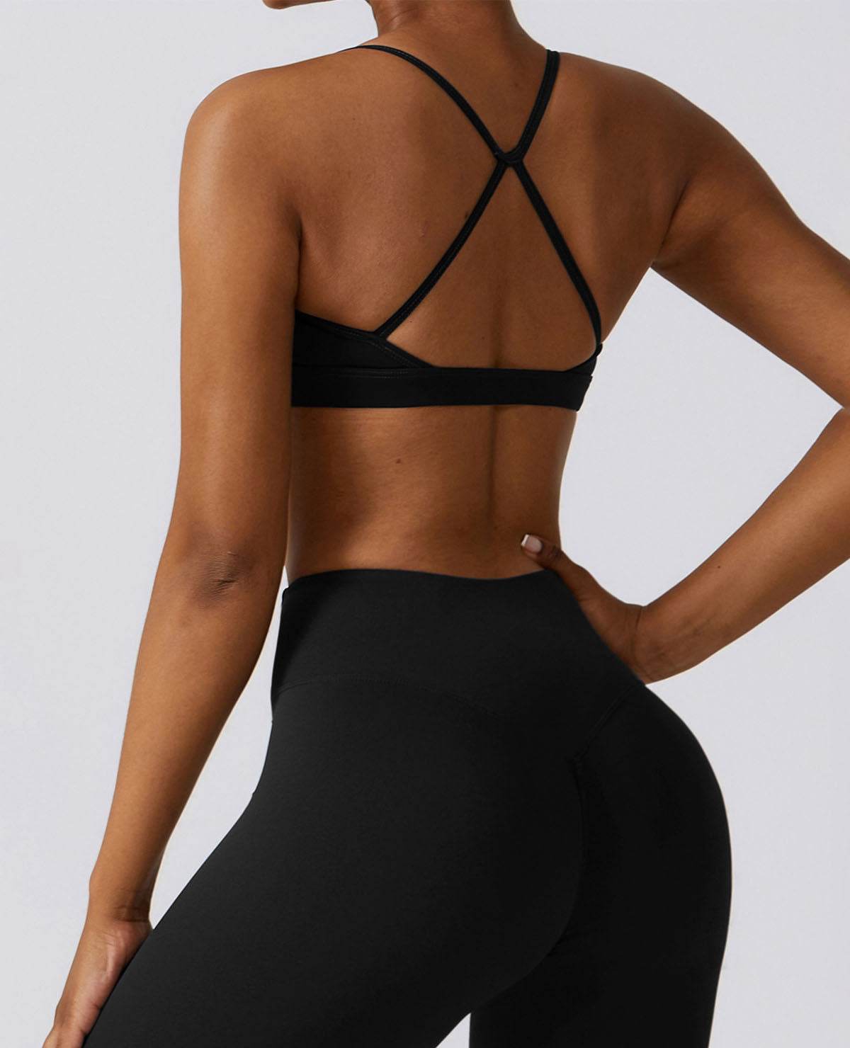 Strappy Criss-Cross Back Sports Bra with Removable Pads