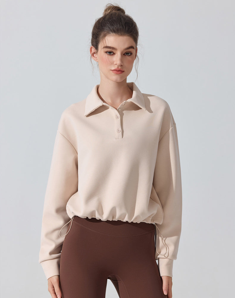 Polo Collar Casual Sports Sweatshirt