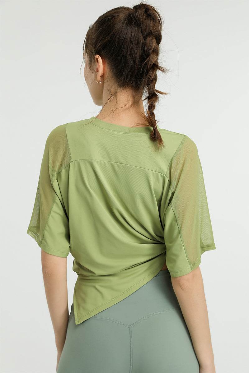 Mesh Splicing Short Sleeve Sports Loose T-Shirts