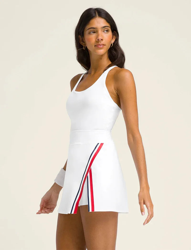 Racerback Tennis Golf Mini Dresses with Short and Pocket -