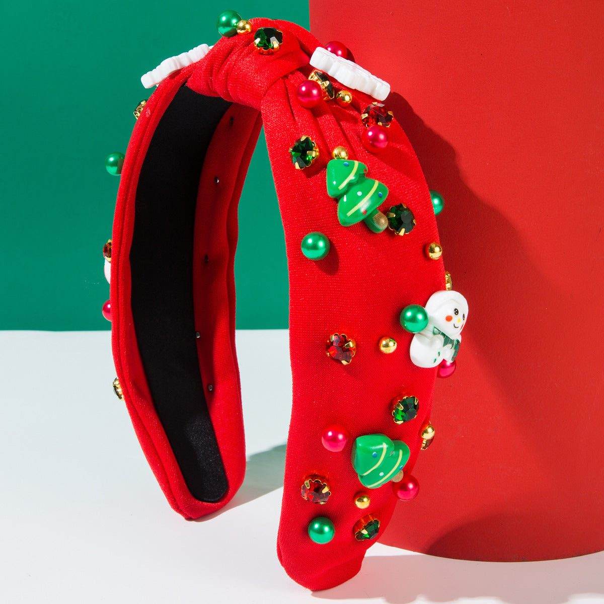 Christmas Jeweled Crystal Embellished Knotted Headband