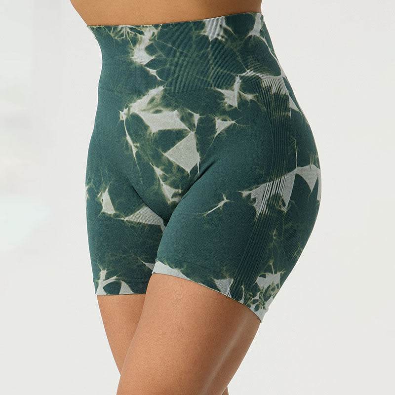 Tie Dye Print High Waist Yoga Short