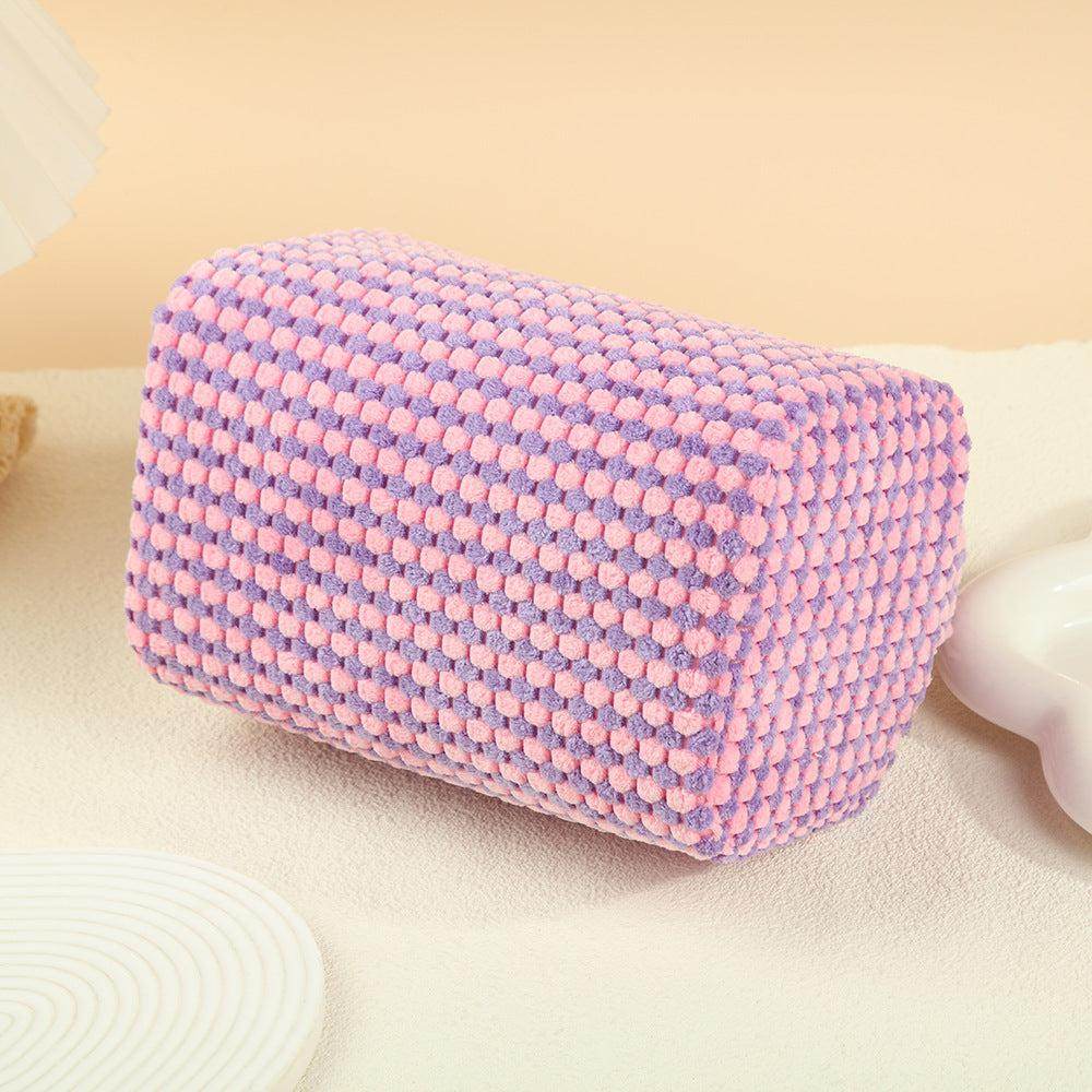 Plaid Two-tone Pillow Cosmetics Bag with Handle