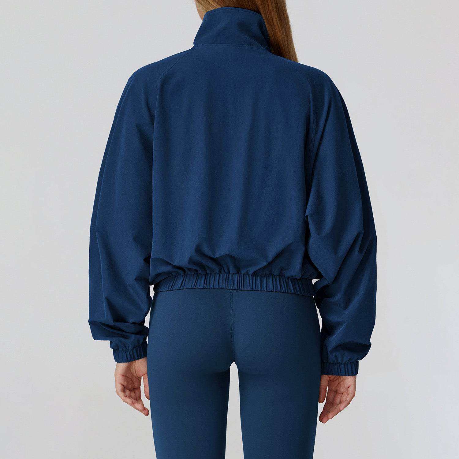 Full Zip Athletic Jacket Cropped Coats with Pockets
