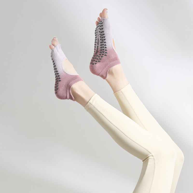 Five-toe Yoga Socks Non Slip Pilates Ankle Socks with Grips