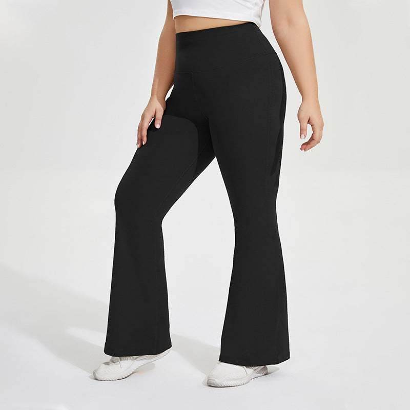 Plus Size High Waist Flared Yoga Pants