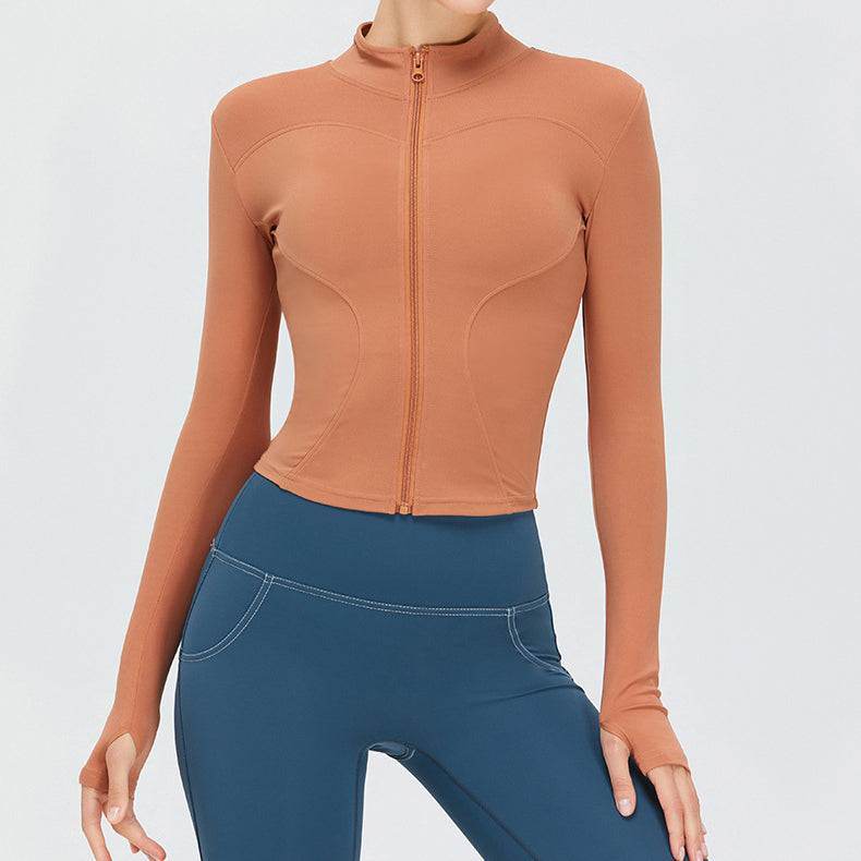 Full Zip Up Yoga Jacket with Thumb Hole