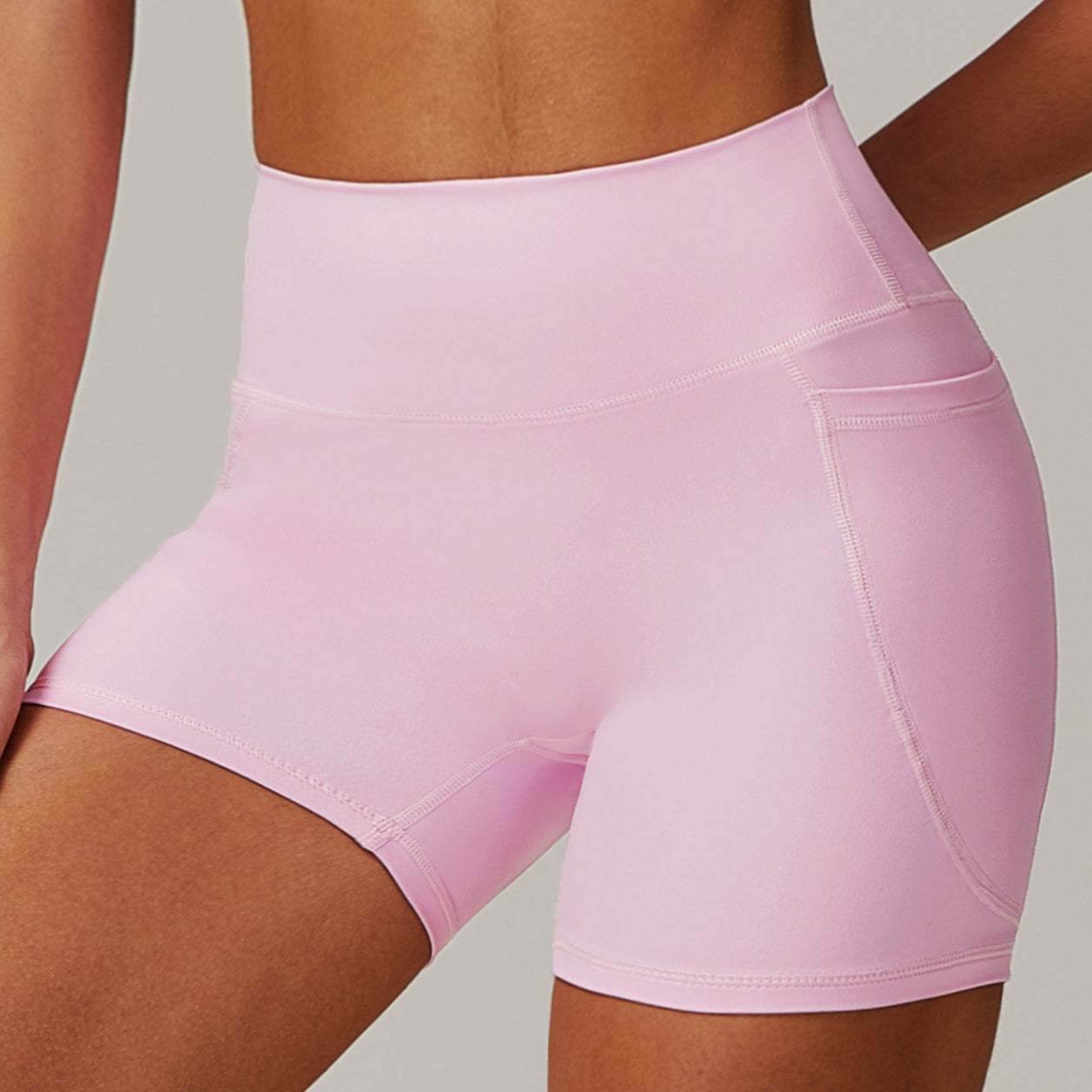 Solid High Waist Yoga Short