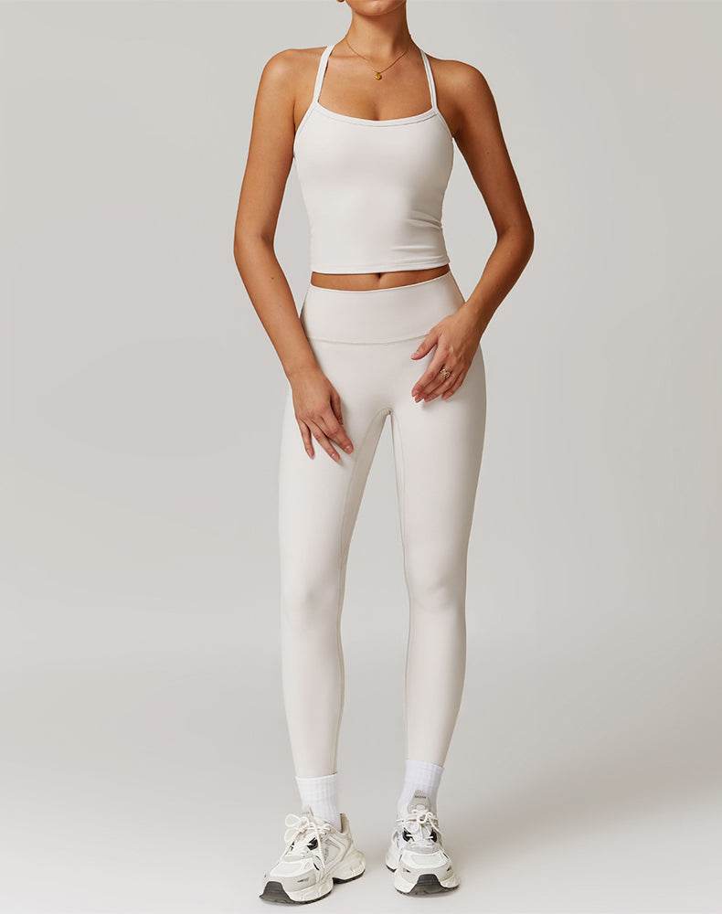 Athletic Wear with Criss Cross Back Tank Top and Legging