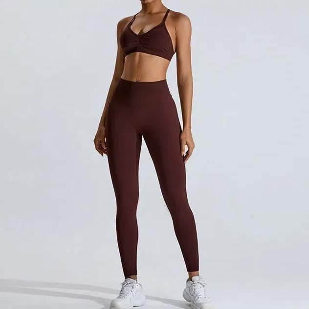 Cross Back Sports Bra with Adjustable Strap