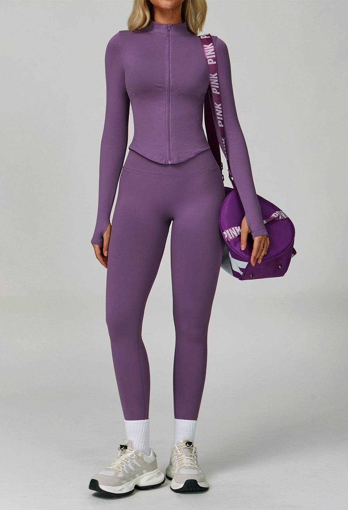 Activewear Set with Full Zip Jacket and Legging