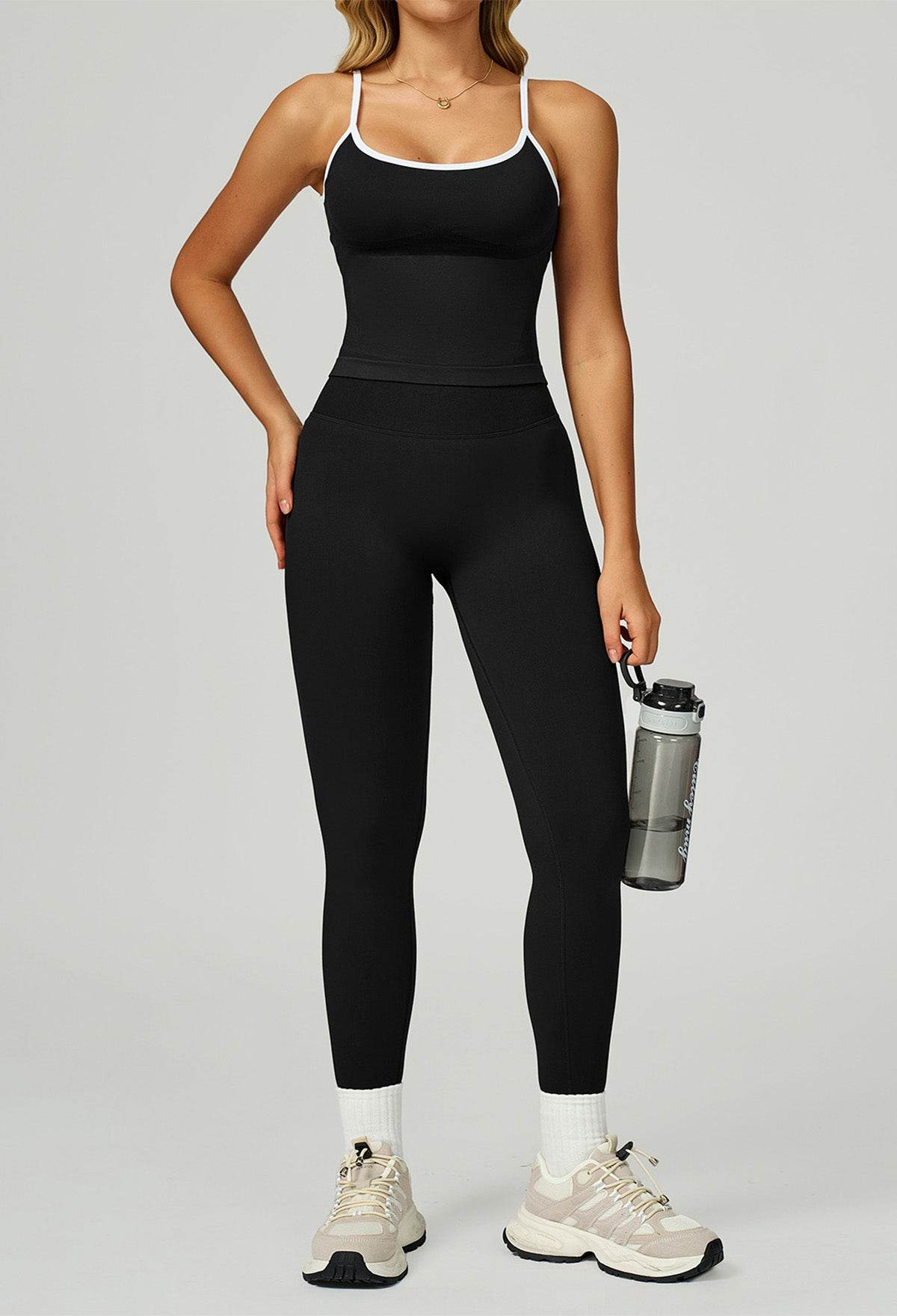 Sport Set with Color Block Tank Top and Legging