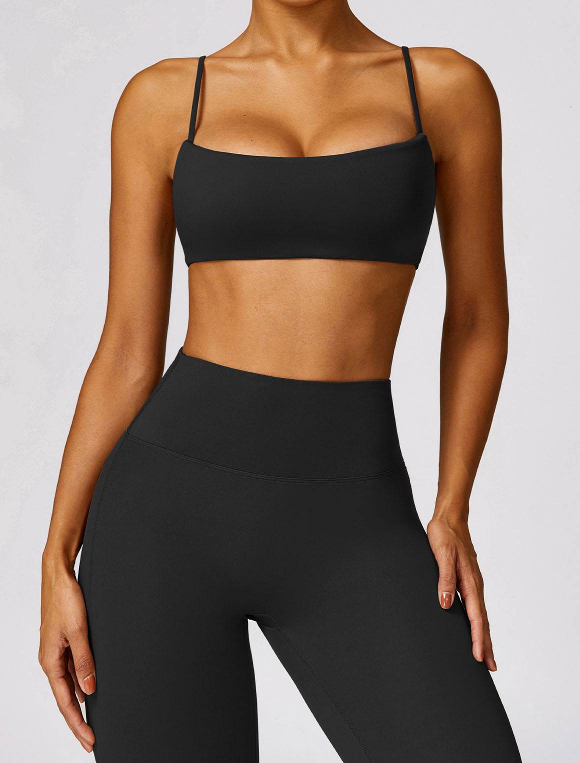 Thin Strap Square Collar Yoga Bra