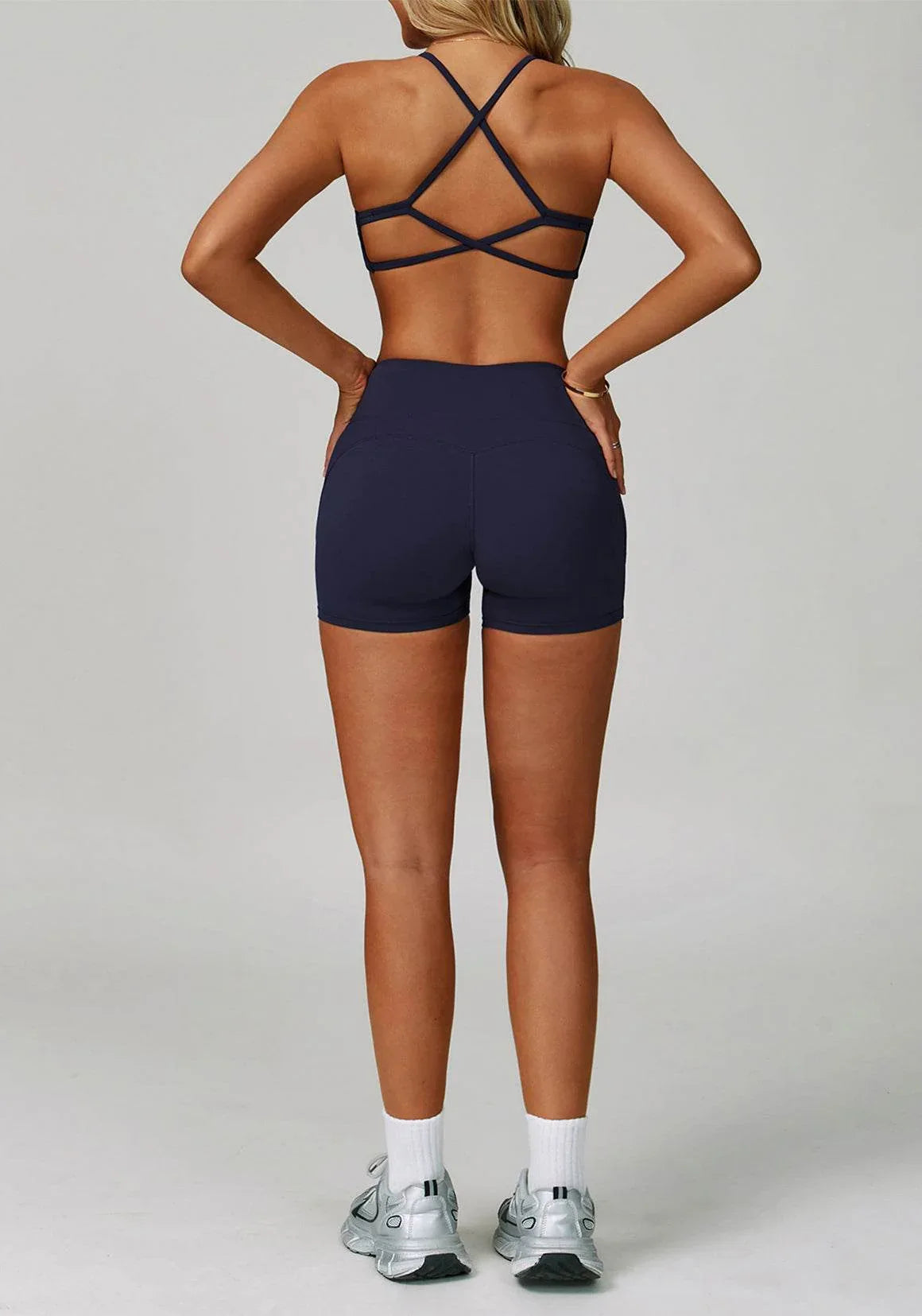 Activewear Set with Cross Back Sports Bra and Short -