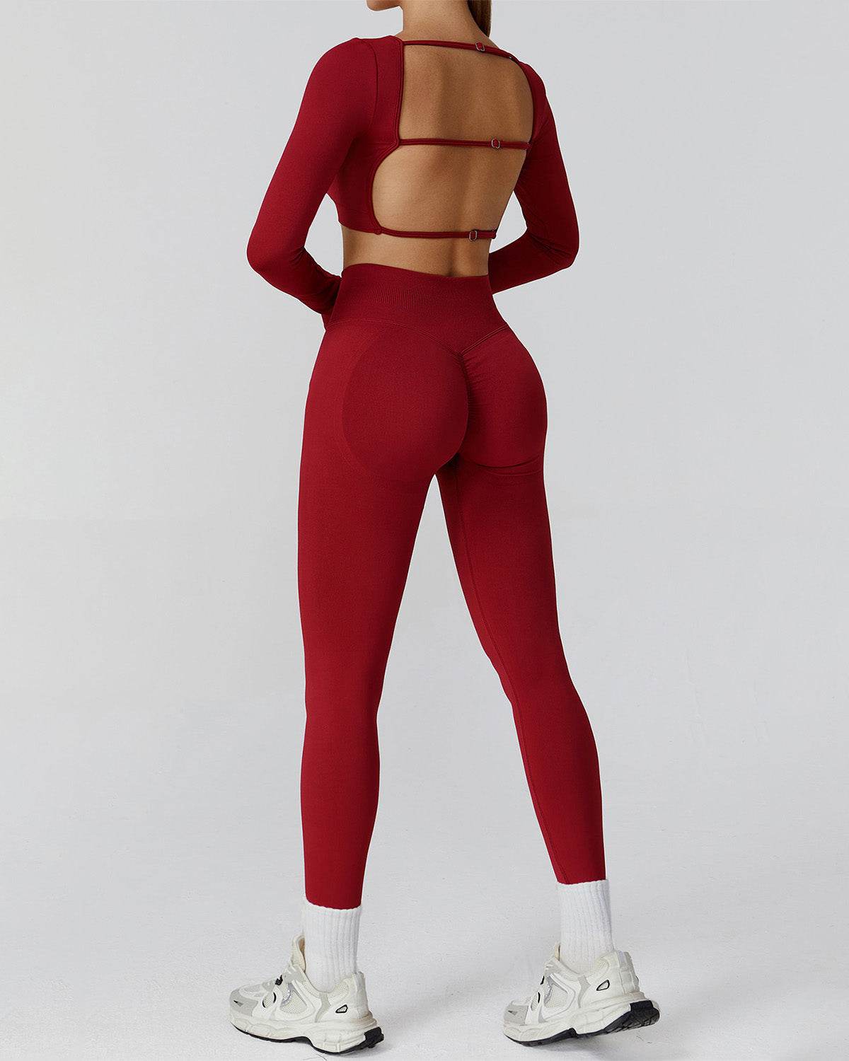 Athletic Wear with Long Sleeve Crop Top and Legging