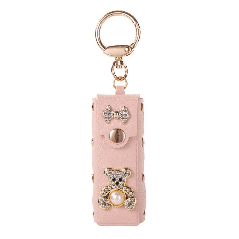 Mini PU Leather Lipstick Bag Keychain Lipstick Case Bag