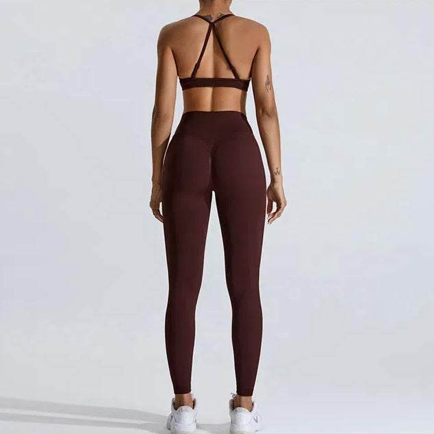 Cross Back Sports Bra with Adjustable Strap