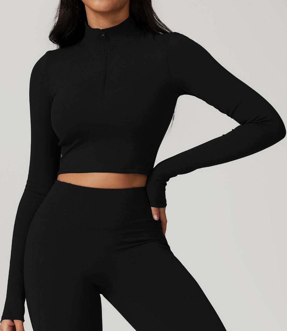 Zipper Yoga Long Sleeve T-Shirt
