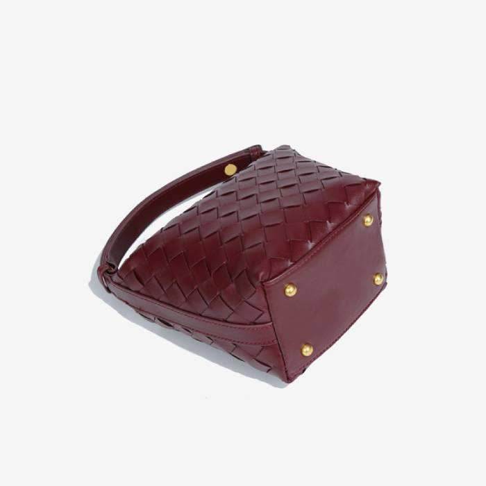 PU Woven Bucket Tote Handbag