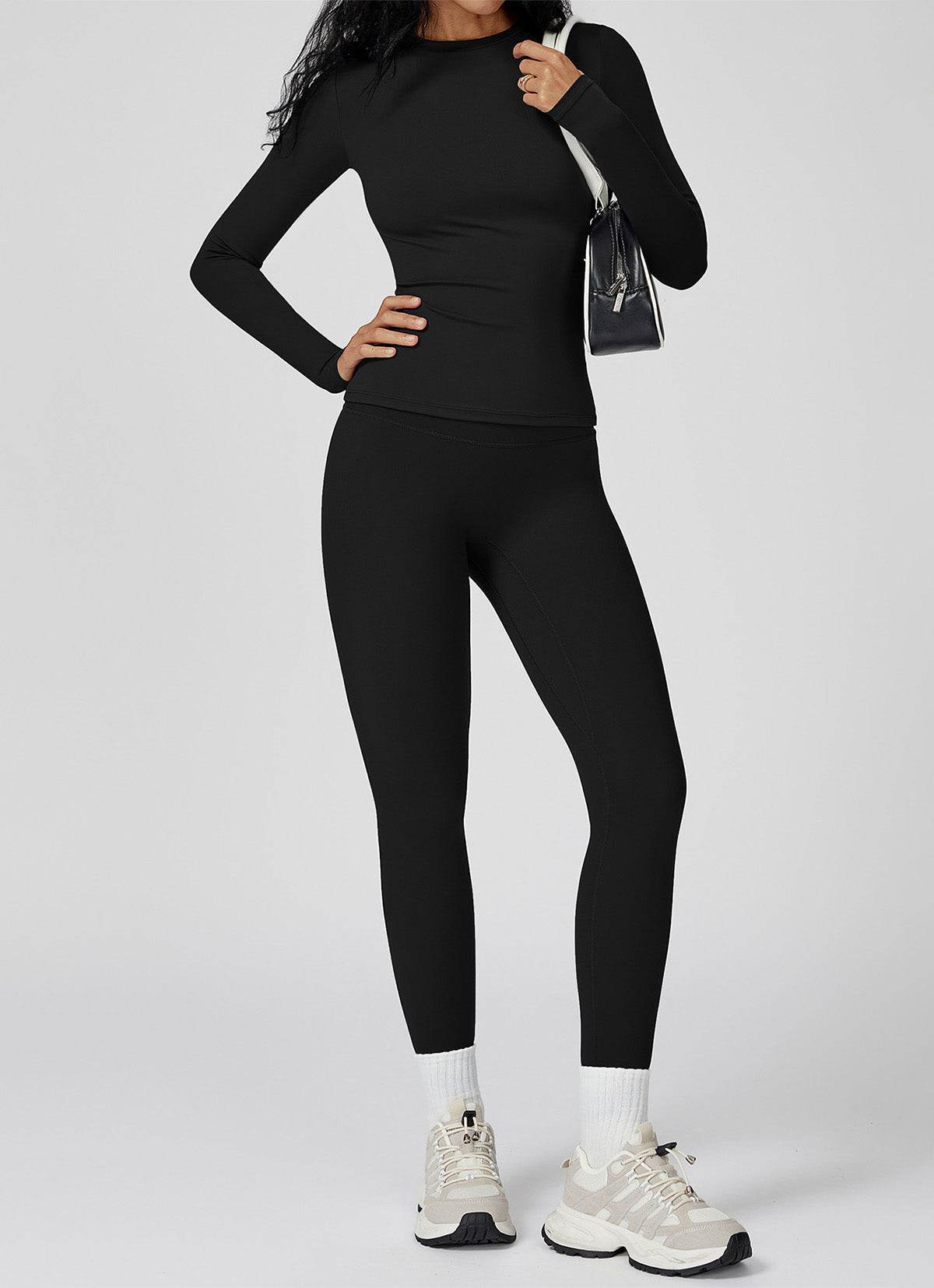 Sports Wear with Long Sleeve T-Shirt and Leggings