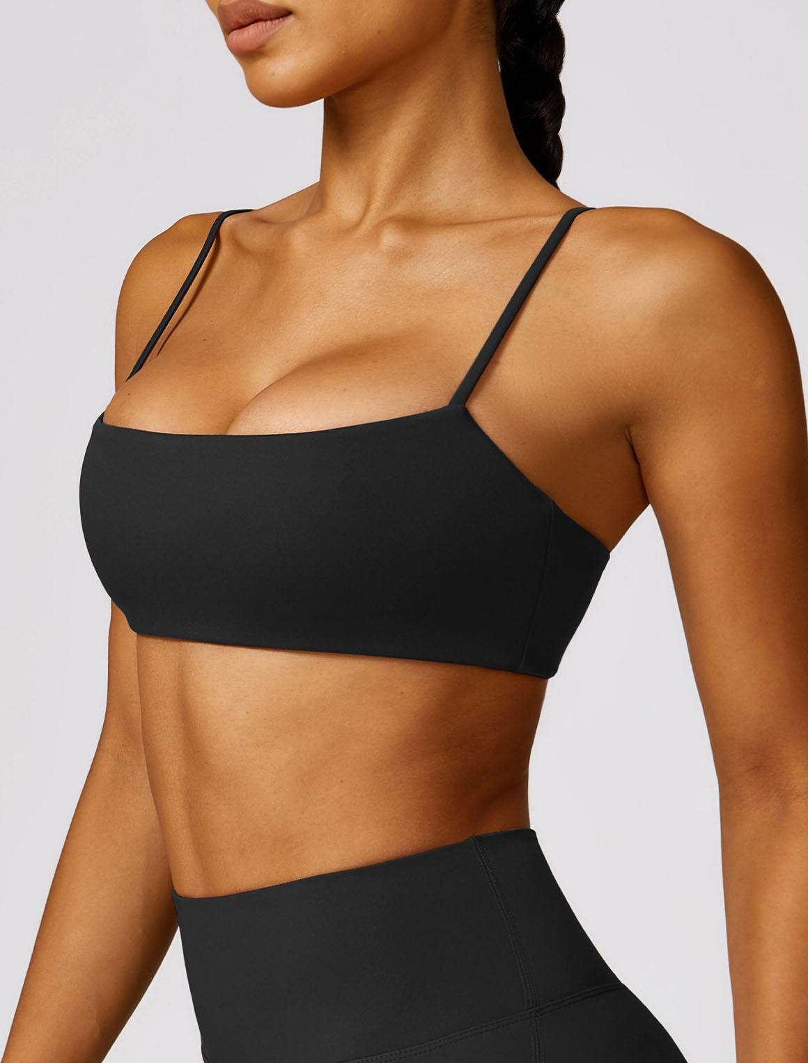 Thin Strap Square Collar Yoga Bra