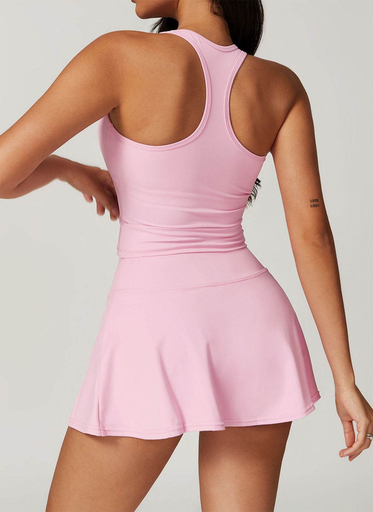 Athletic Set with Racerback Vest and A-line Skirt
