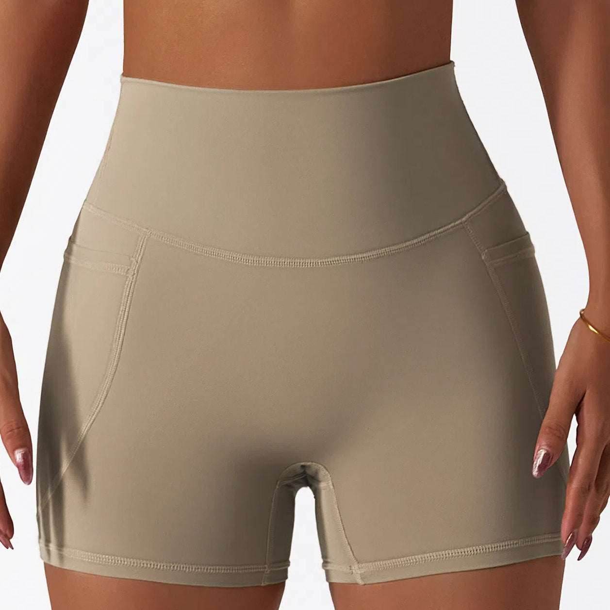 Solid High Waist Yoga Short