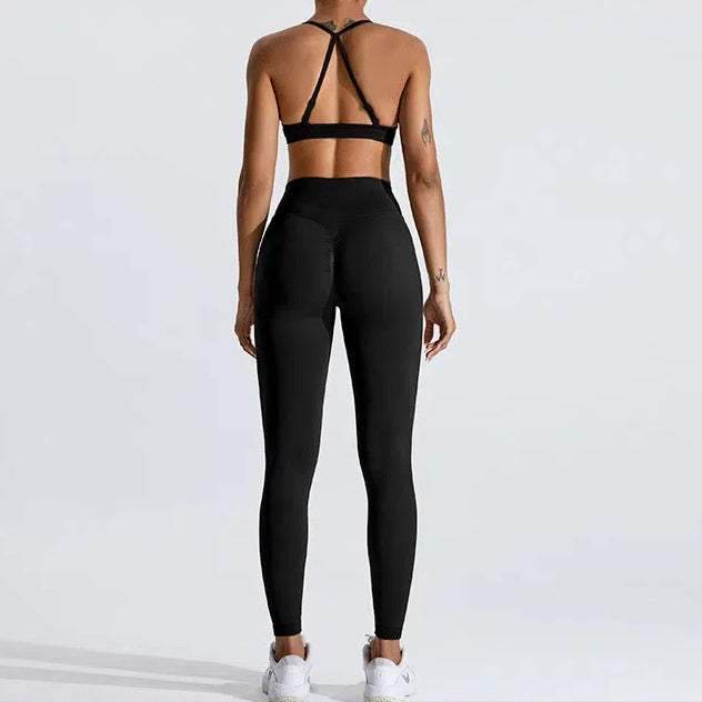 Cross Back Sports Bra with Adjustable Strap