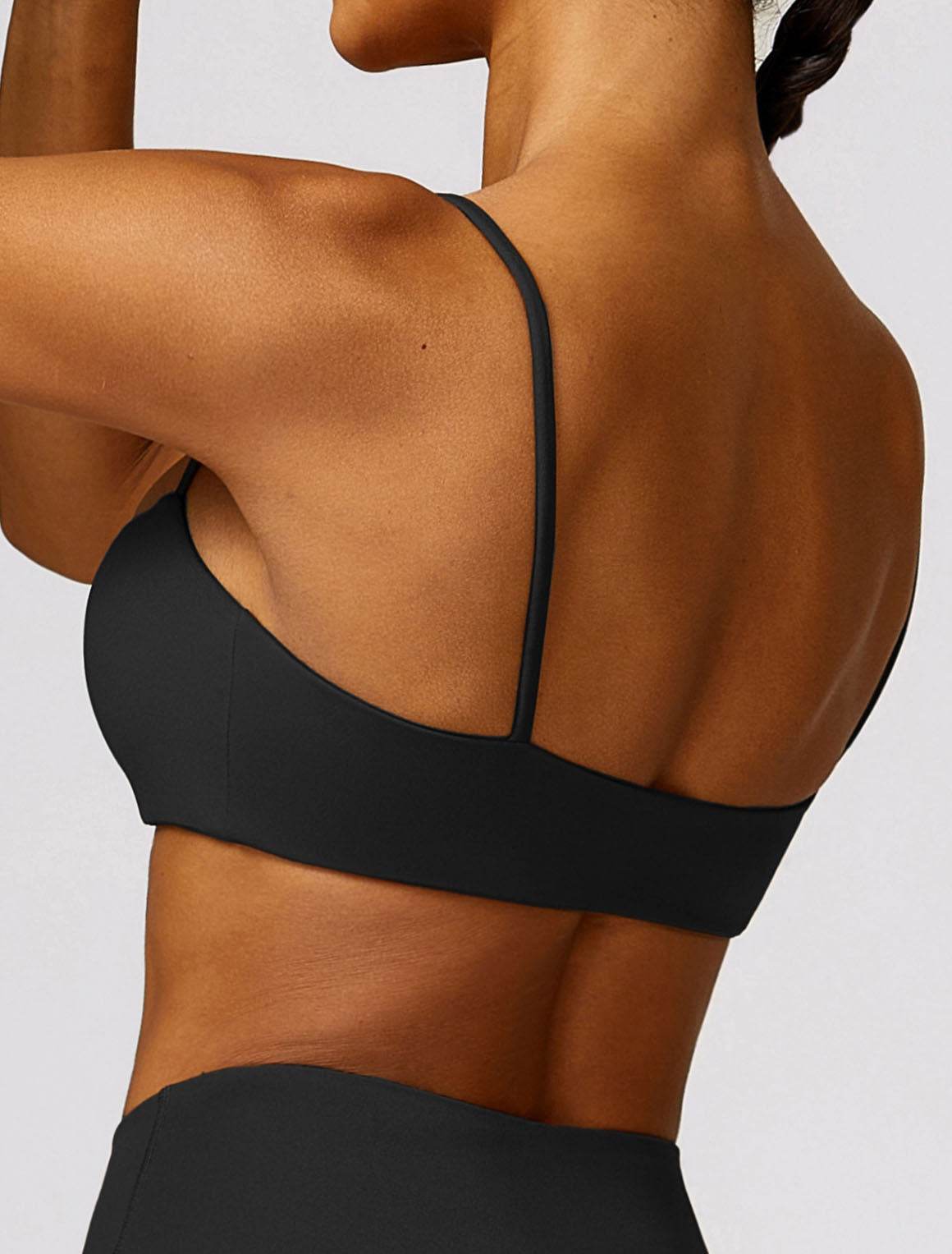Thin Strap Square Collar Yoga Bra