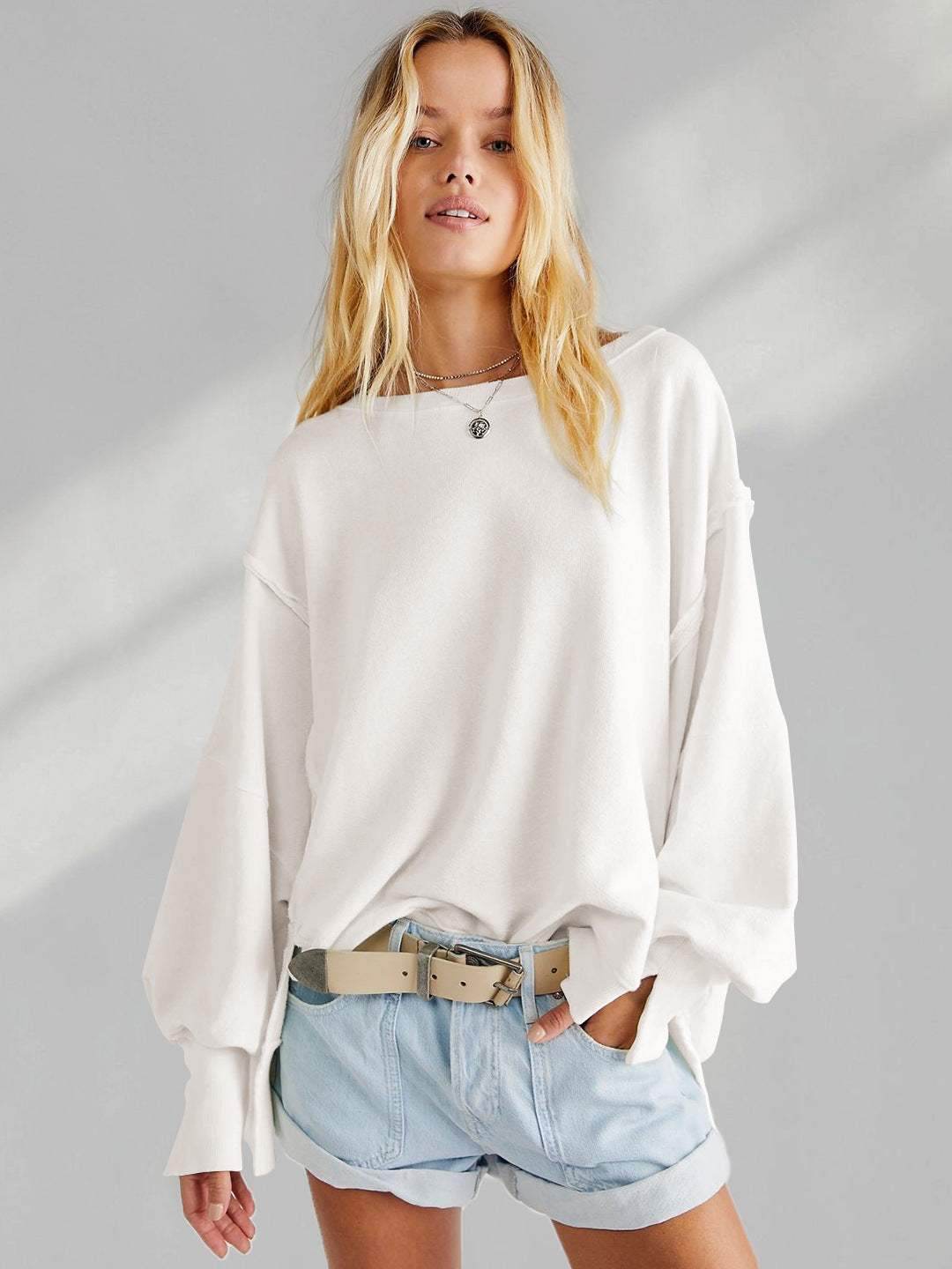 Oversized Long Sleeve Casual Sweatshirt