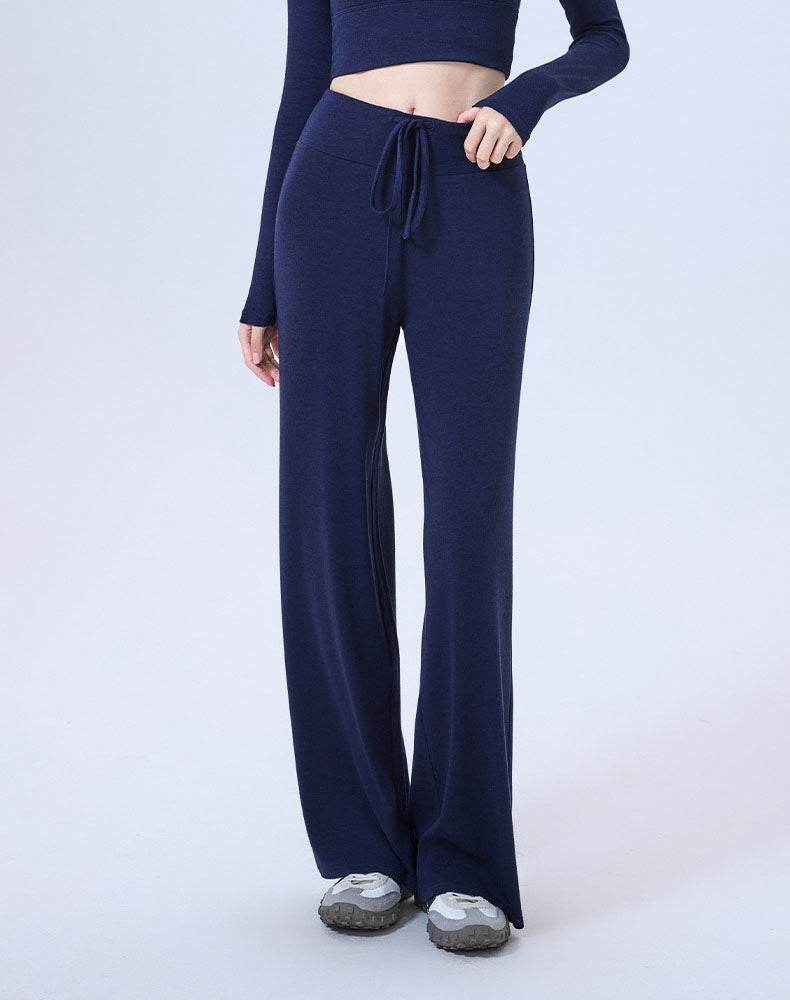 High Waist Wide Leg Pants Lounge Sweatpants with Drawstring