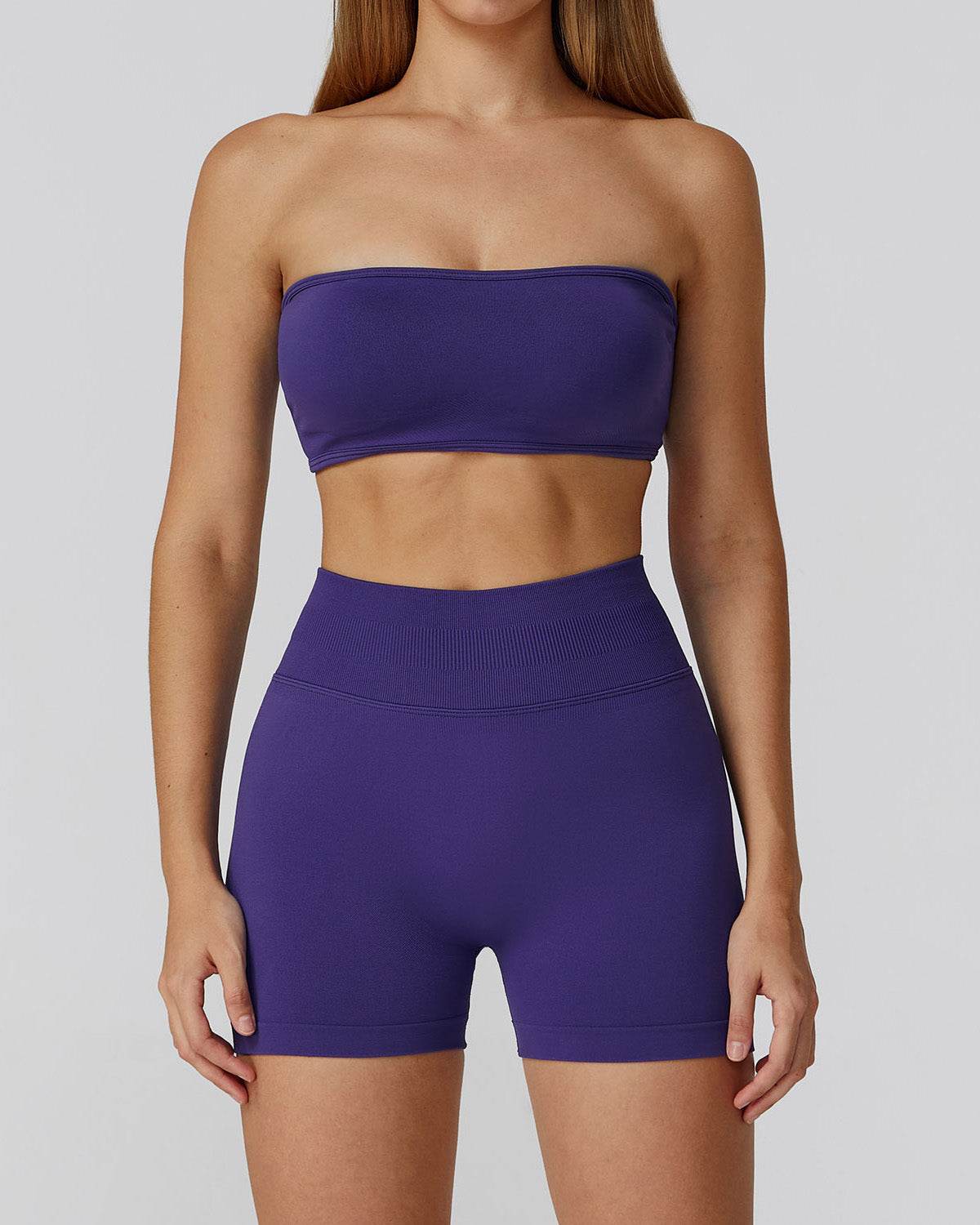 Athletic Wear with Strapless Tube Top and Short