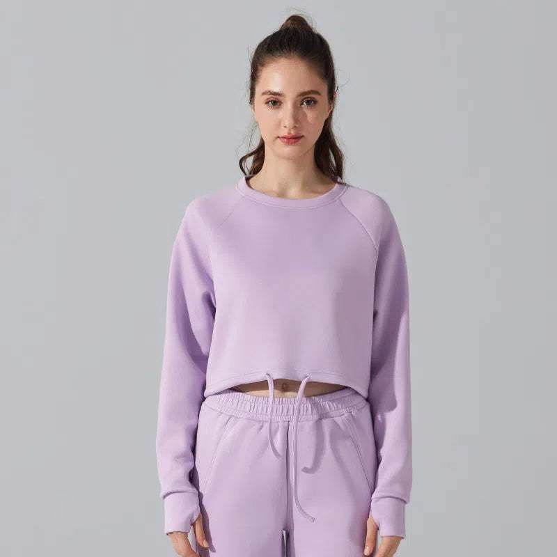 Cropped Loose Workout Sweatshirt