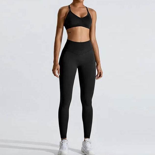 Cross Back Sports Bra with Adjustable Strap